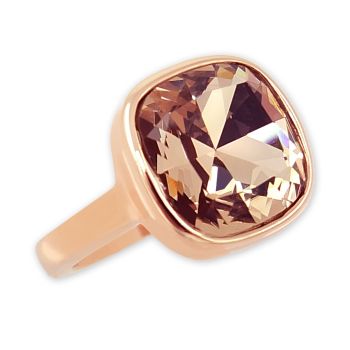 Damen-Ring Rosegold vergoldet mit Markenkristall Gr. 58 NOBEL SCHMUCK
