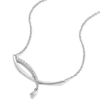 Damen-Kette 925 Silber Zirkonia Silberschmuck Halskette NOBEL SCHMUCK
