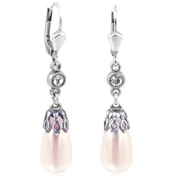 Perlen-Ohrringe Marken Kristallen Silber Silberohrringe mit Perle NOBEL SCHMUCK