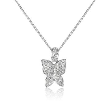 Kette Silber Schmetterling Halskette mit Swarovski Kristalle NOBEL SCHMUCK