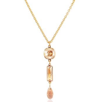 Kette Damen Gold Kristall Halskette für Frauen Modeschmuck Gold NOBEL SCHMUCK