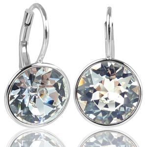 NOBEL SCHMUCK Ohrringe mit hochwertigen Marken Kristallen 925 Sterling Silber - schlicht modern